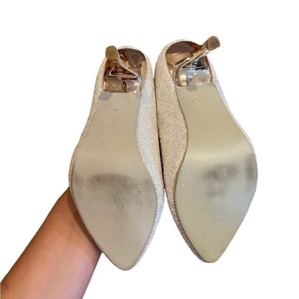 EUC WOMENS WHITE  WEDDING BRIDE HEELS SIZE 32​​​​​​​​​ - Picture 3 of 7
